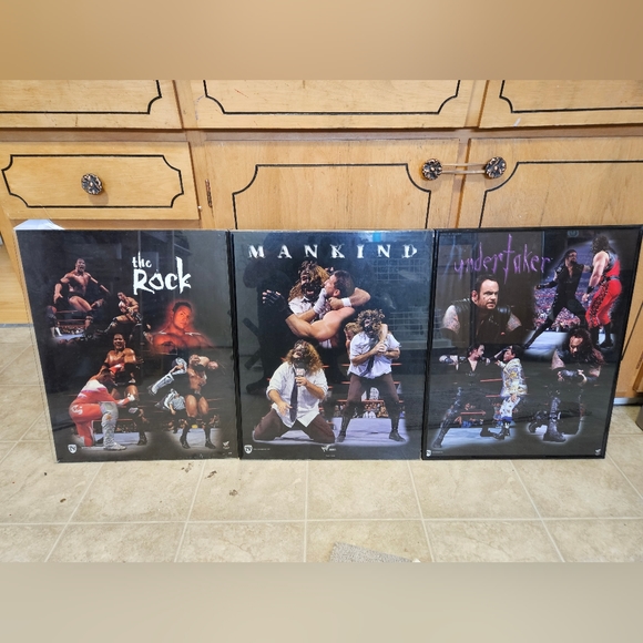 VINTAGE WWE FRAMED/PLAQUE POSTERS - Picture 7 of 9